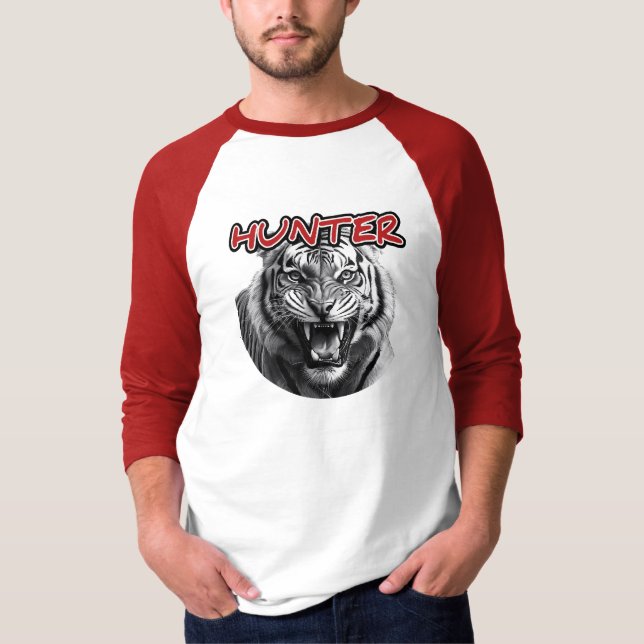 Men's Basic 3/4 Sleeve Raglan T-Shirt (Front)