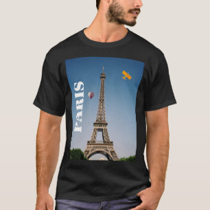 Men's Basic Dark T-Shirt Paris France Eiffel Tower