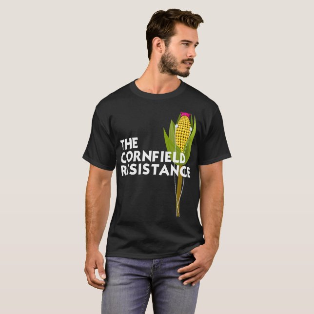 Men's Basic Dark T-Shirt, The Cornfield Resistance T-Shirt (Front Full)