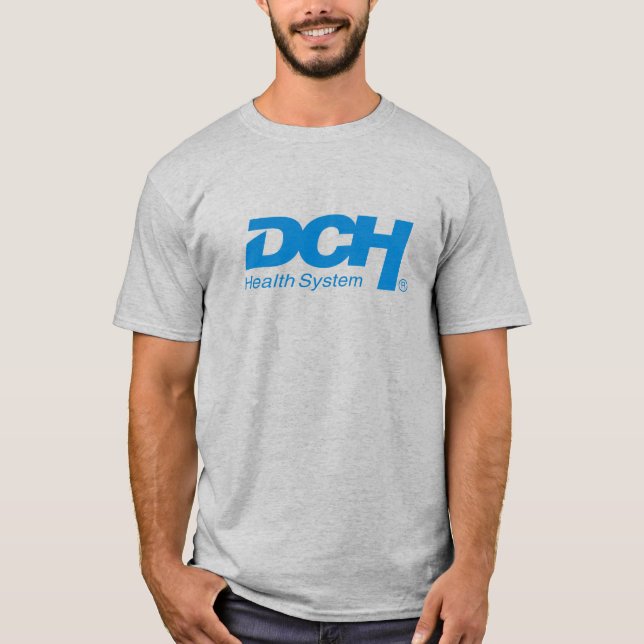 Men's - Basic Grey - Big DCH Blue Logo T-Shirt (Front)