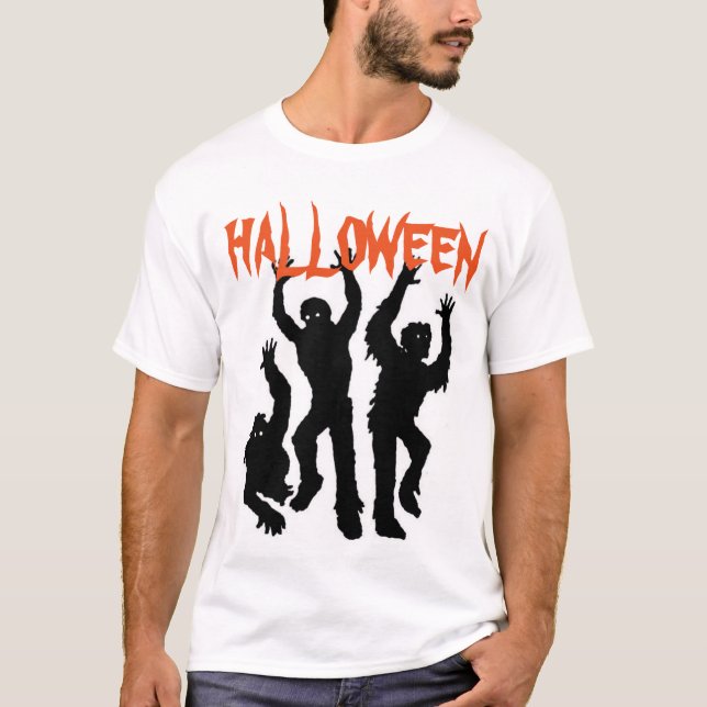 Men's Basic Halloween T-Shirt/Zombies T-Shirt (Front)