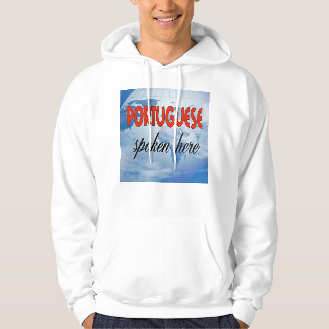 Men's Basic Hooded Sweatshirt, White Hoodie (Front)