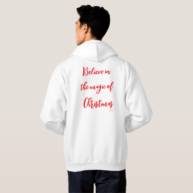  Men's Basic Hooded white xmas personalised   Hoodie (Back Full)