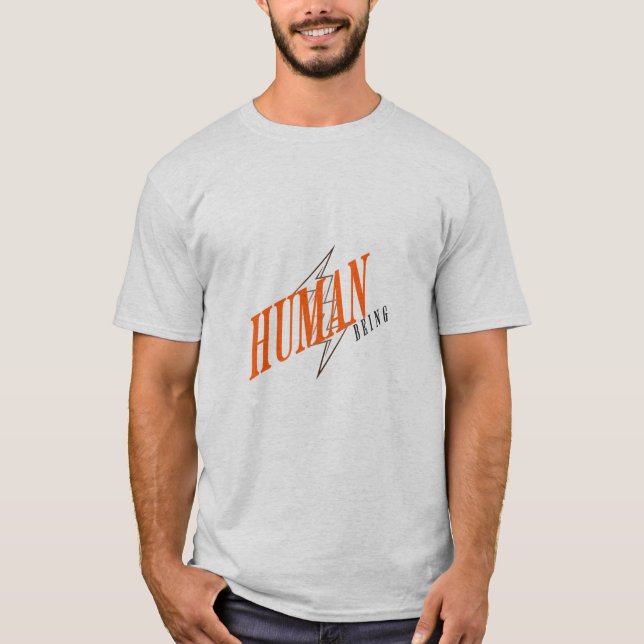 Men's Basic "Human Being" Minimalist T-Shirt (Front)