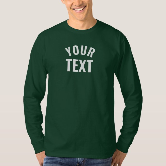 Mens Basic Long Sleeve Deep Forest Green Template T-Shirt (Front)