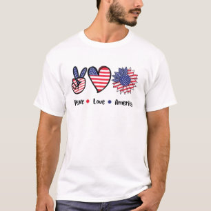 Men's Basic T-shirt LOVE America . Comfortable