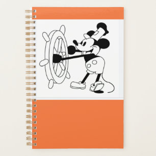Men's Basic T-Shirt orange with Steamboat Willie Planner