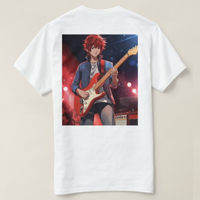 Men's Basic T-Shirt Printed Guitar  (Design Back)