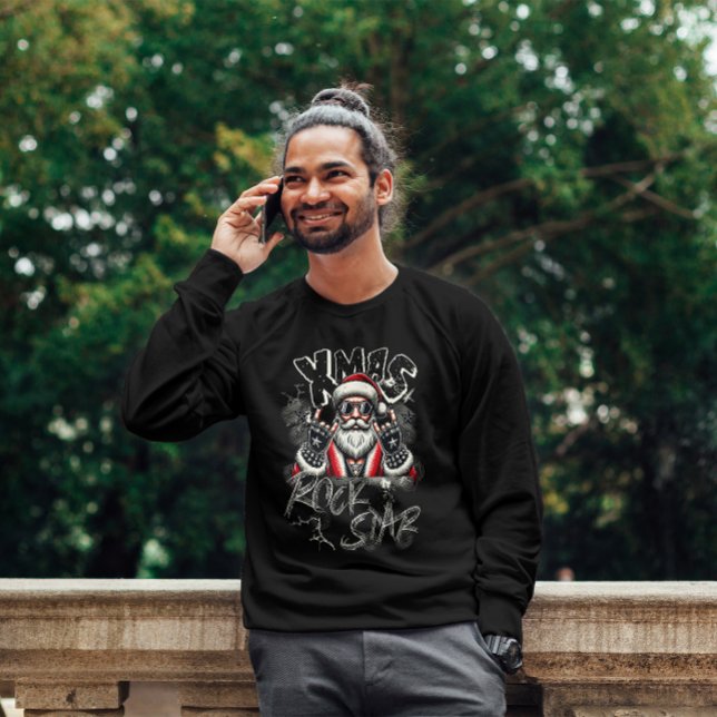 Men's Basic T-Shirt Santa Claus Rock Star T-Shirt (Creator Uploaded)