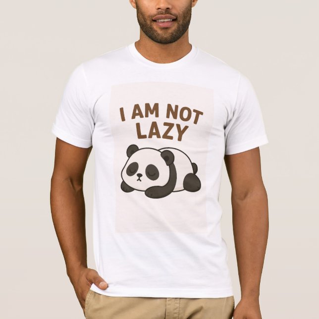 Men's Basic T-Shirt with funny panda quote  (Front)