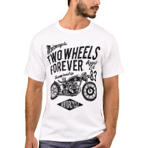 mens basic tshirt - two wheels forever motorcycle