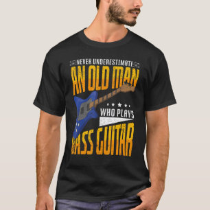 Mens Bass Guitarist Bassist Retired Old Men Bass T-Shirt