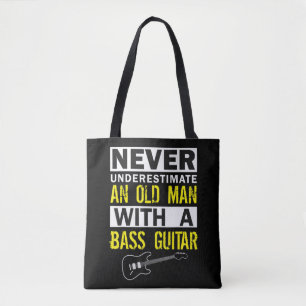 Mens Bass Player Musician Gift Father Grandfather Tote Bag