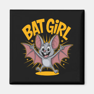 Mens bat girl womens cute cartoon flying animal magnet