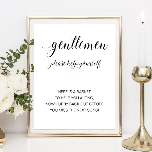 Mens Bathroom Basket Elegant Wedding Sign (Creator Uploaded)