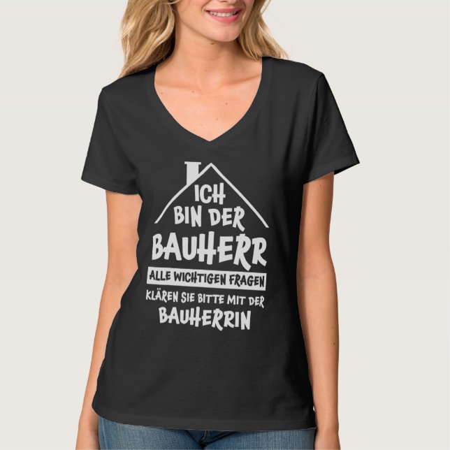Mens Bauherr  Saying House Building House Topping  T-Shirt (Front)
