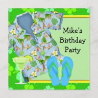 Mens BBQ Margarita Beach Birthday Party