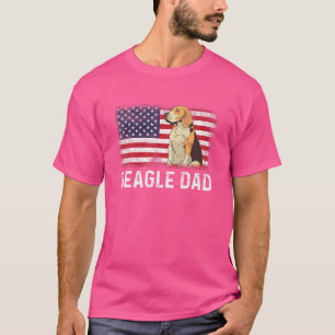 Mens Beagle Dad American Flag 4th Of July Patrioti T-Shirt