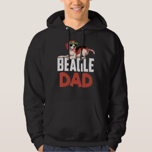 Mens Beagle Dad Dog Owner Pet Daddy Dog Sunglasse Hoodie