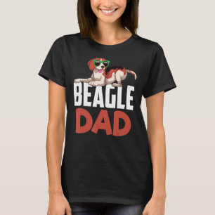 Mens Beagle Dad Dog Owner Pet Daddy Dog Sunglasse T-Shirt