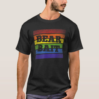 Mens Bear Bait On Lgbt Pride Rainbow Flag Stripes T-Shirt