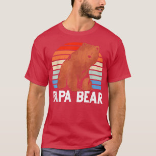 Mens Bear Family Dad Daddy Papa Animal Retro Papa T-Shirt