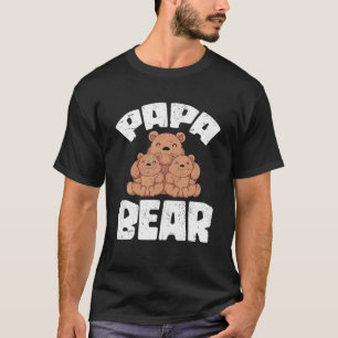 Mens Bear Family Papa Dad Bear Cubs Daddy Animal P T-Shirt