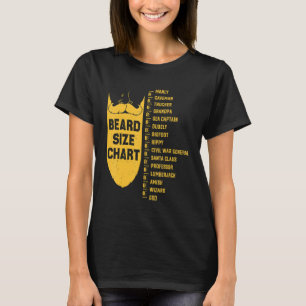 Mens Beard Measuring Beard Length Measurement Char T-Shirt