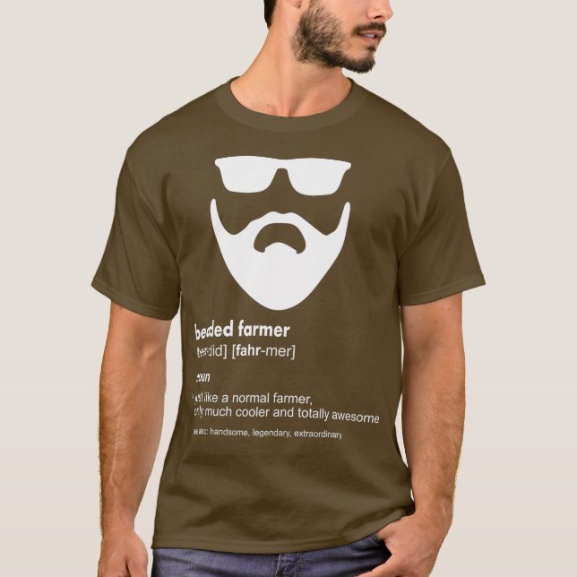 Mens Bearded Farmer Shirt Beard Farming Joke (Front)