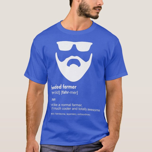 Mens Bearded Farmer Shirt Beard Farming Joke (Front)