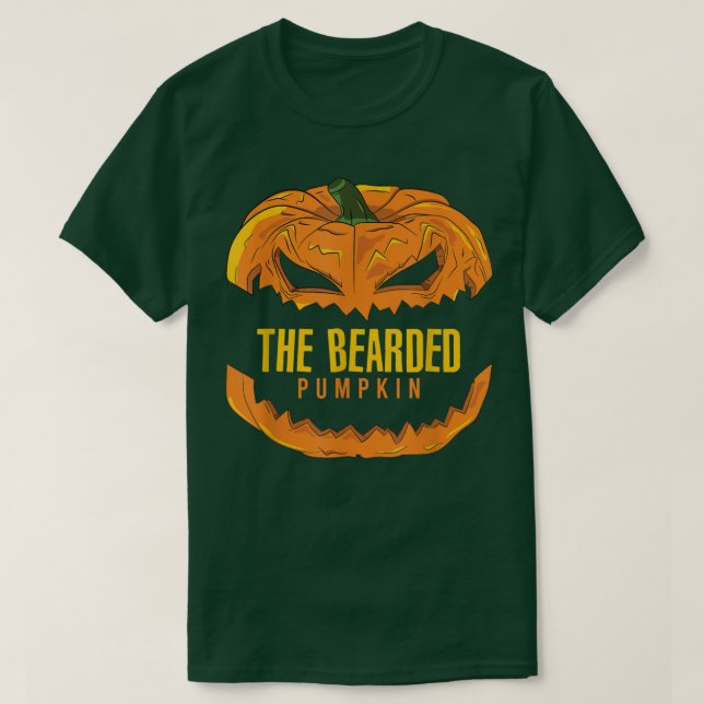 Mens Bearded Pumpkin Matching Family Group Hallowe T-Shirt (Design Front)