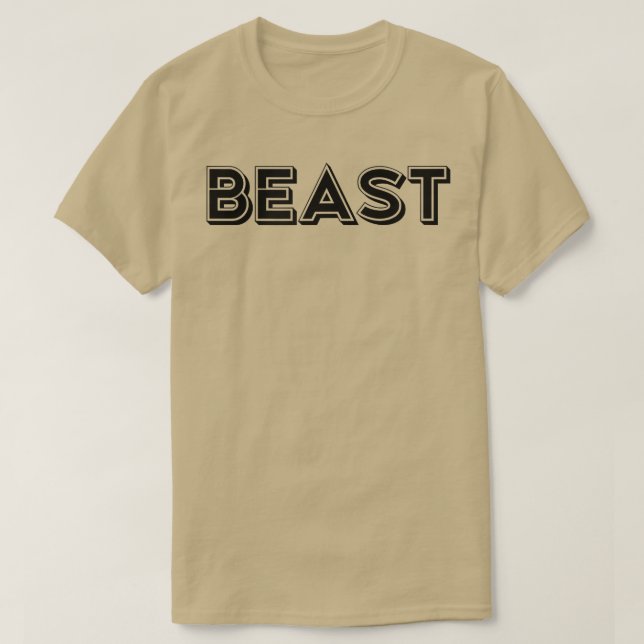Mens BEAST Gym Fitness Workout Bodybuilding Motiva T-Shirt (Design Front)