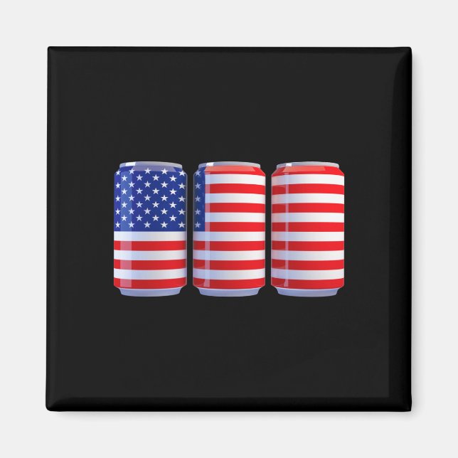 Mens beer american flag  magnet (Front)