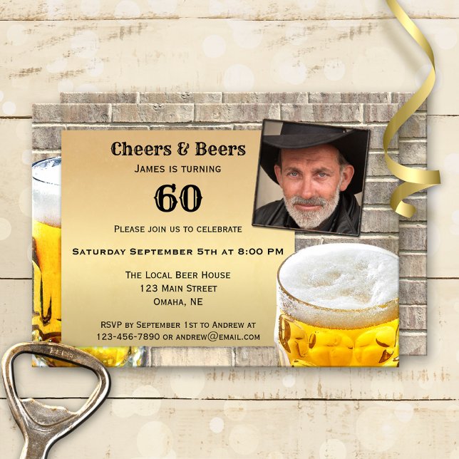 Men's Beer Birthday Party Invitation (Creator Uploaded)