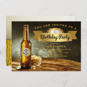 Mens Beer Birthday Party Invitations