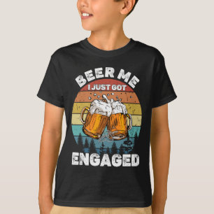 Mens Beer Got Engaged Funny Party Celebration T-Shirt