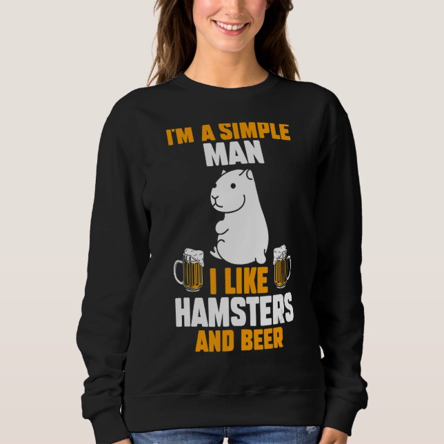 Mens Beer Hamster Sweatshirt (Front)