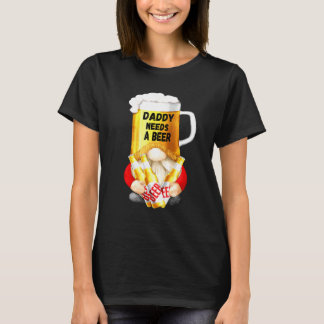 Mens Beer Mug Gnome Tee For Dad Gardener - Daddy N