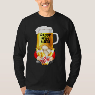 Mens Beer Mug Gnome Tee For Dad Gardener - Daddy N