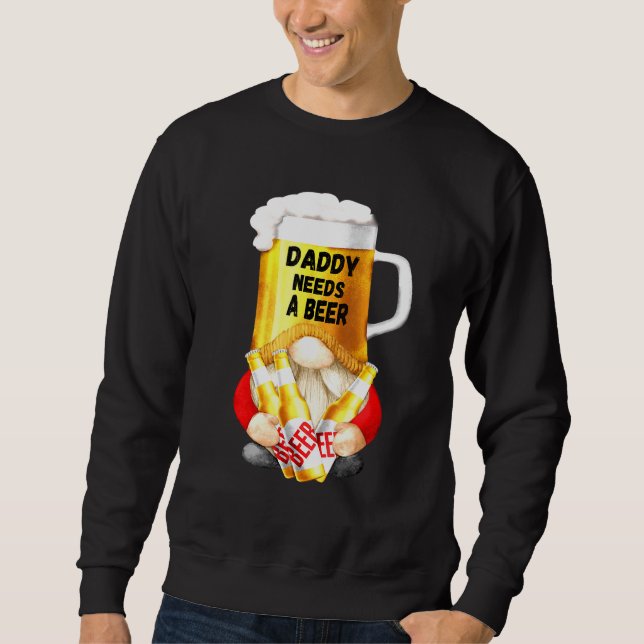 Mens Beer Mug Gnome Tee For Dad Gardener - Daddy N (Front)