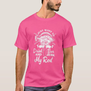 Mens Beer Rod Fishing Funny Fisherman Fisher Fishi T-Shirt