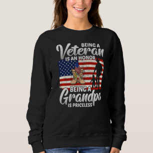 Mens Being A Veteran Is An Honour Being A Grandpa  Sweatshirt