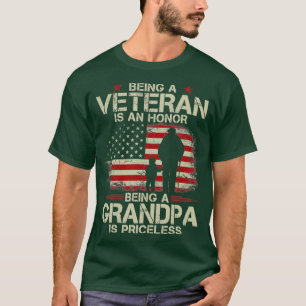 Mens Being A Veteran Is An Honour Being A Grandpa T-Shirt