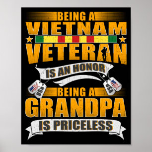 Mens Being A Vietnam Veteran Is An Honour Grandpa Poster
