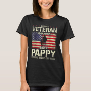 Mens Being Veteran Is An Honour Being Pappy Is Pri T-Shirt