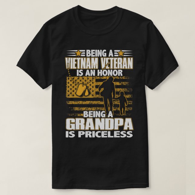 Mens Being Vietnam Veteran Is An Honour Grandpa Is T-Shirt (Design Front)
