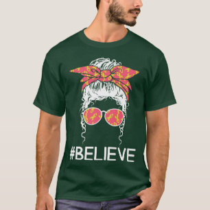 Mens BELIEVE Support Childhood Cancer Awareness T-Shirt