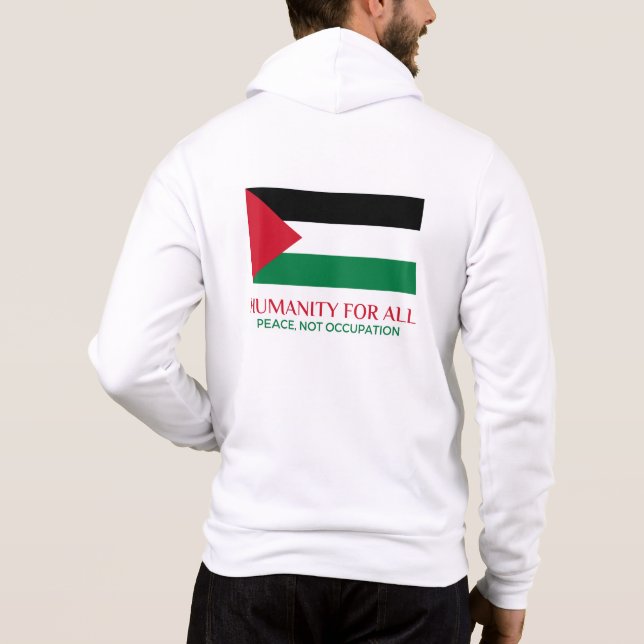 Men's Bella+Canvas Full-Zip Hoodie (Palestine) (Back)