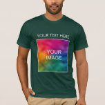 Mens Bella Canvas Tee Shirt Add Image Logo Text<br><div class="desc">Men's Bella Canvas T-Shirt Add Your Image Logo Text  Forest Green Custom Template Bella Canvas Basic T-Shirt.</div>