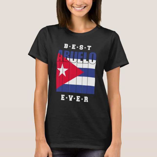 Mens Best Abuelo Ever Cuban Fathers Day Cuba Flag  T-Shirt (Front)